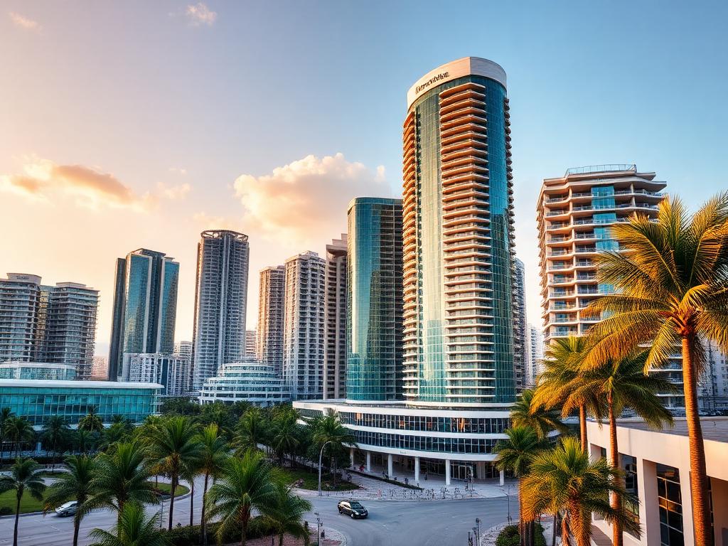 Brickell high rise office and residential towers in Miami