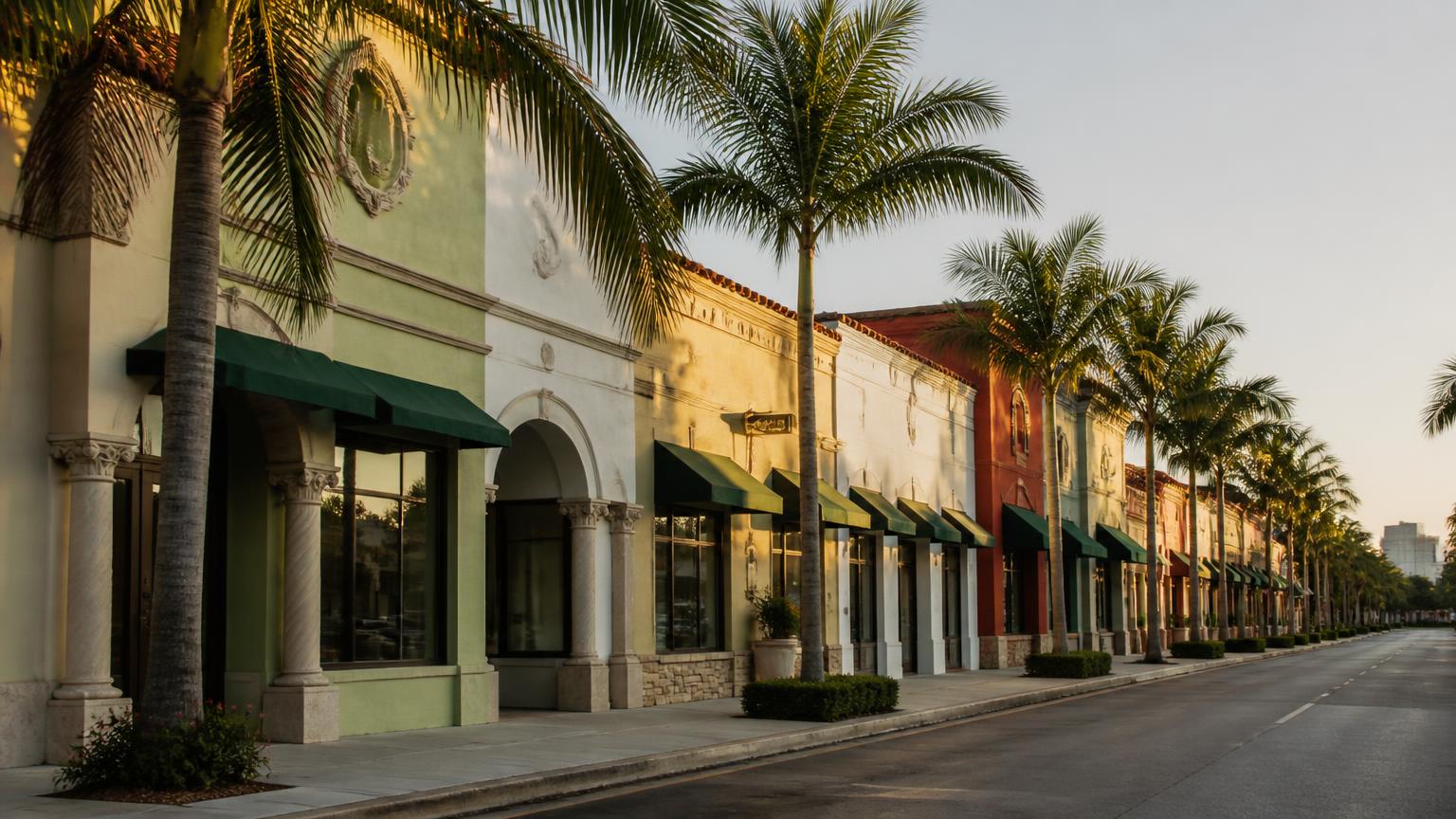 Commercial corridor in Hialeah, Florida