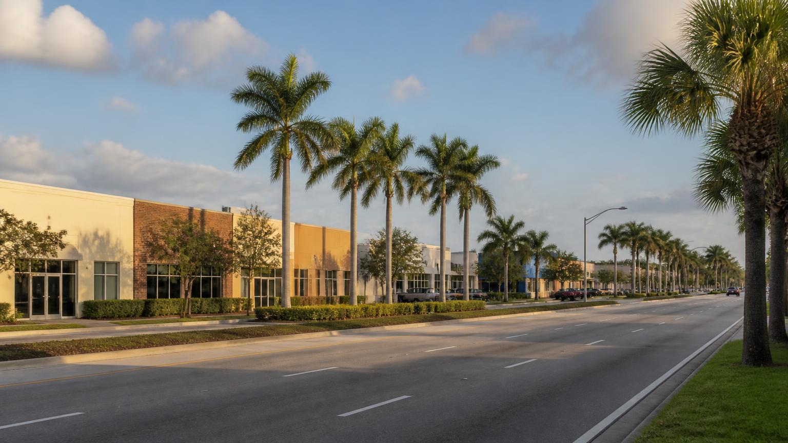 Commercial and warehouse buildings in Hialeah Gardens, Florida