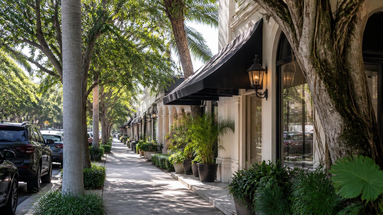 Neighborhood commercial storefronts in Miami Shores