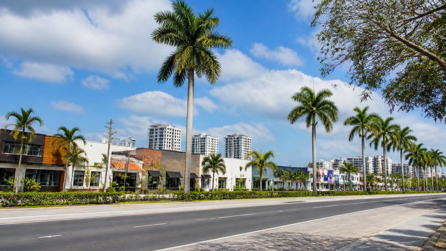 Commercial corridor and small businesses in North Miami