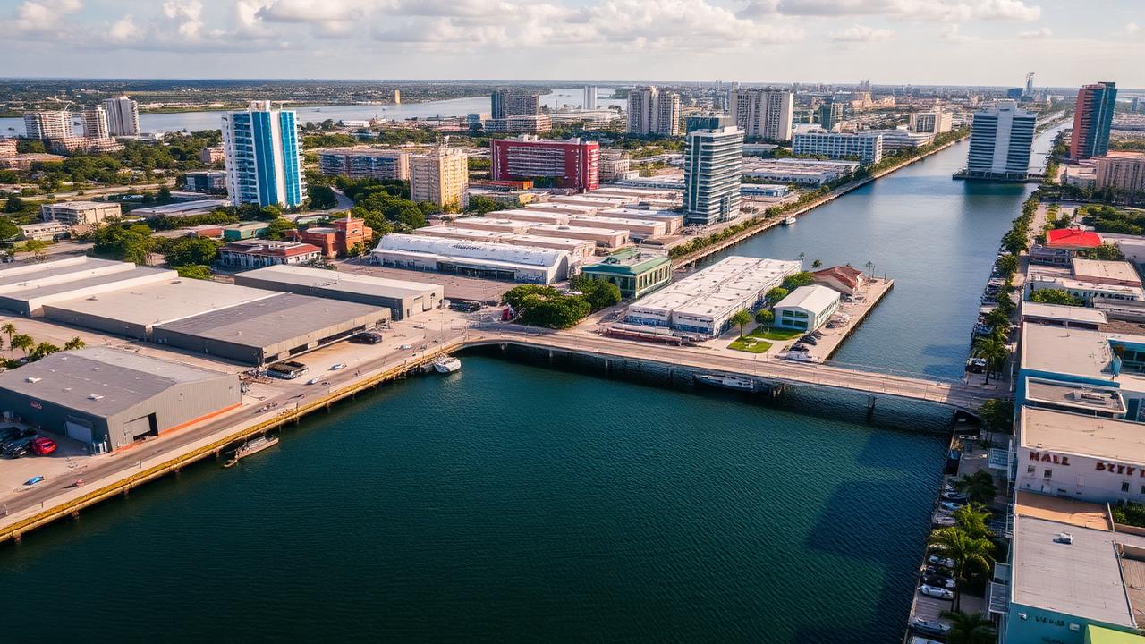Riverside neighborhood along the Miami River