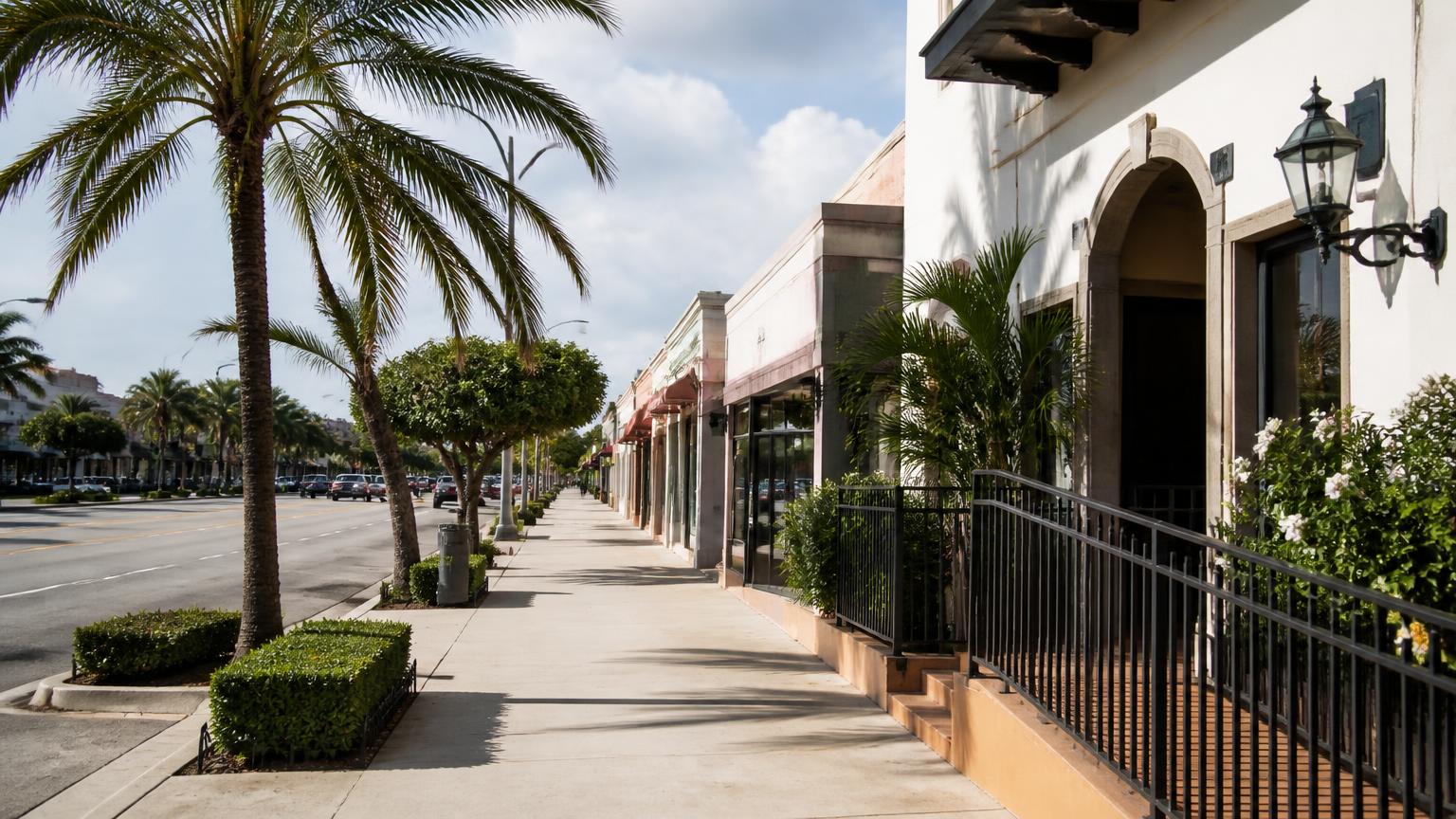 Neighborhood commercial street in West Miami, Florida